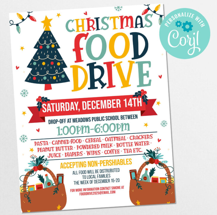Christmas Food Drive Poster Template