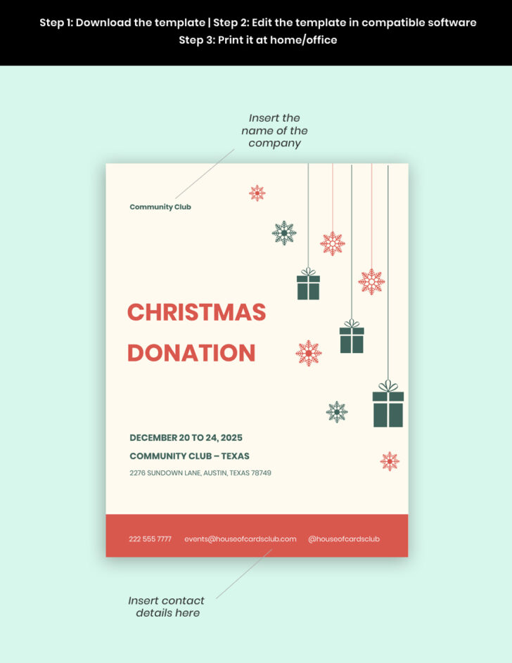 Christmas Donation Flyer Template Christmas Donation Flyer Template