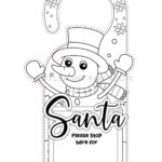 Christmas Door Hanger Printable Coloring Page   Ruffles And Rain Boots In Christmas Door Hanger Template
