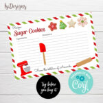 Christmas Editable Recipe Card, Instant Download, Holiday Cookie For Christmas Cookie Recipe Card Template