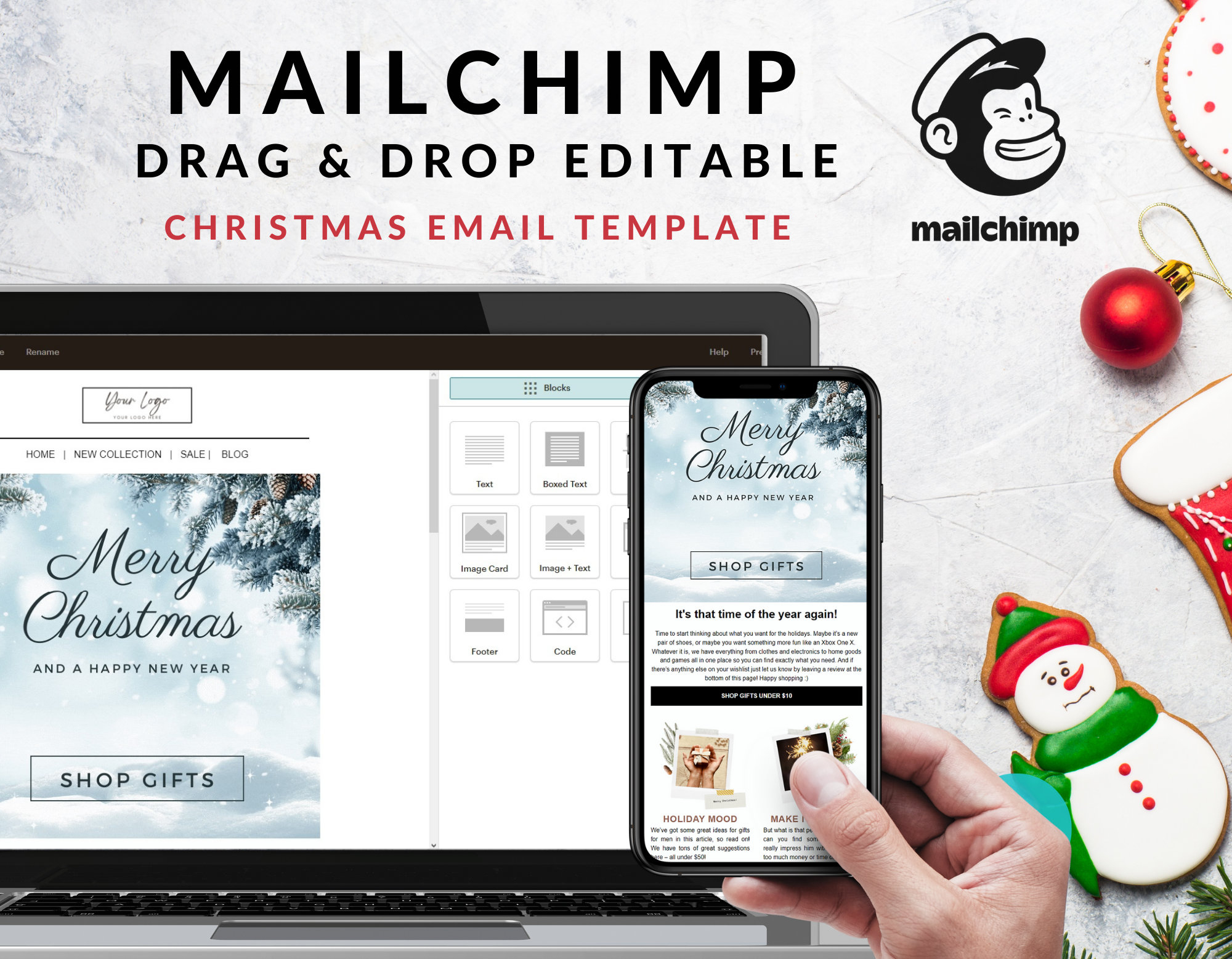 Christmas Email Template | Festive Email Design | Mailchimp, Canva regarding Christmas Email Template Mailchimp