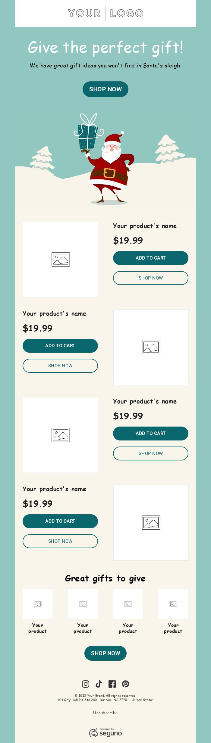 Christmas Email Templates | Seguno for Christmas Gift Email Template