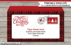 Christmas Envelope – Buffalo Plaid pertaining to Christmas Envelope Address Template