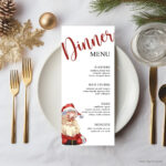 Christmas Eve Dinner Menu Template Christmas Dinner Menu Template For Christmas Eve Dinner Menu Template