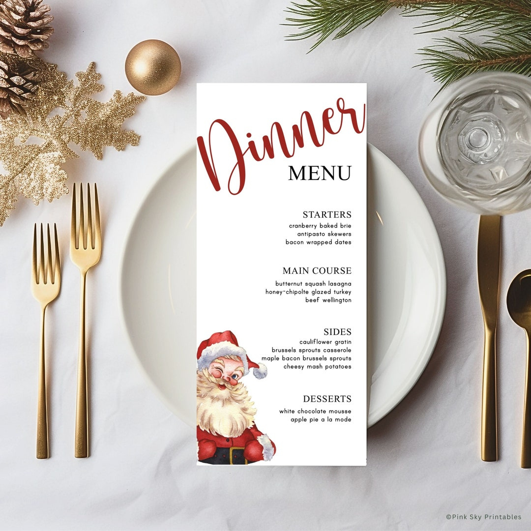 Christmas Eve Dinner Menu Template Christmas Dinner Menu Template for Christmas Eve Dinner Menu Template