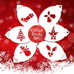 Christmas Face Paint Stencils X 6   Temporary Tattoo Store Throughout Christmas Face Painting Template