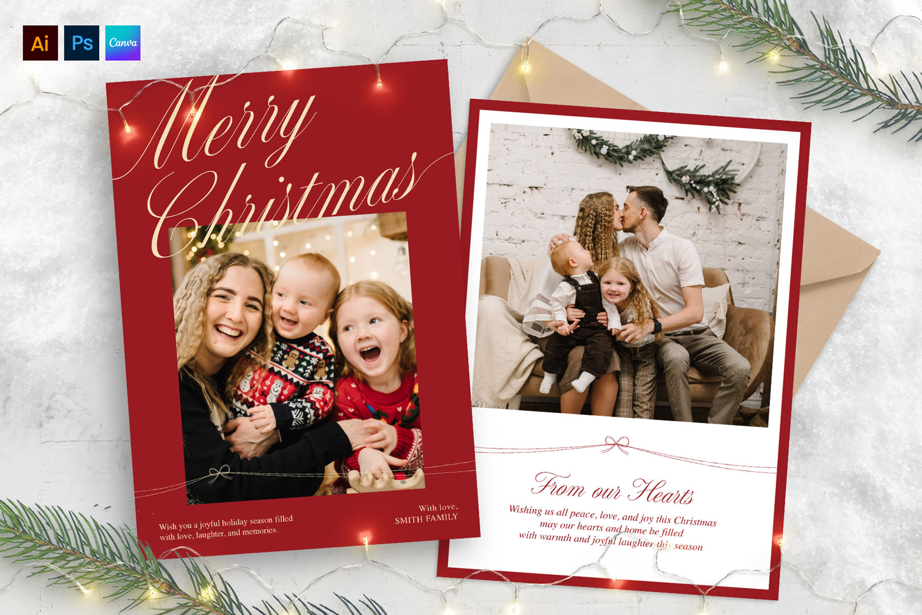 Christmas Family Greetings Card Template - Brandpacks within Christmas Family Card Template