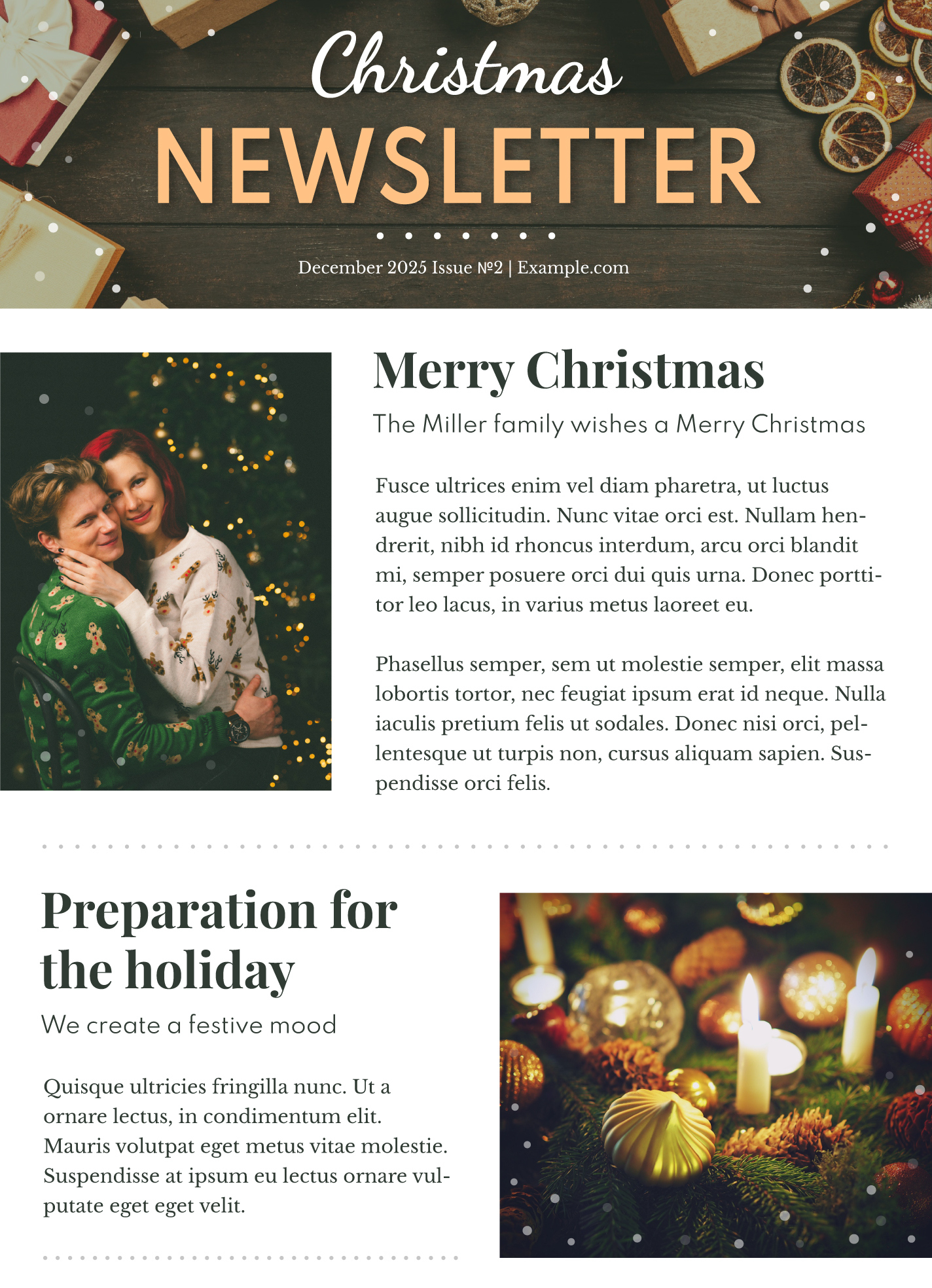 Christmas Family Newsletter Free Google Docs Template - Gdoc.io for Christmas Holiday Newsletter Template