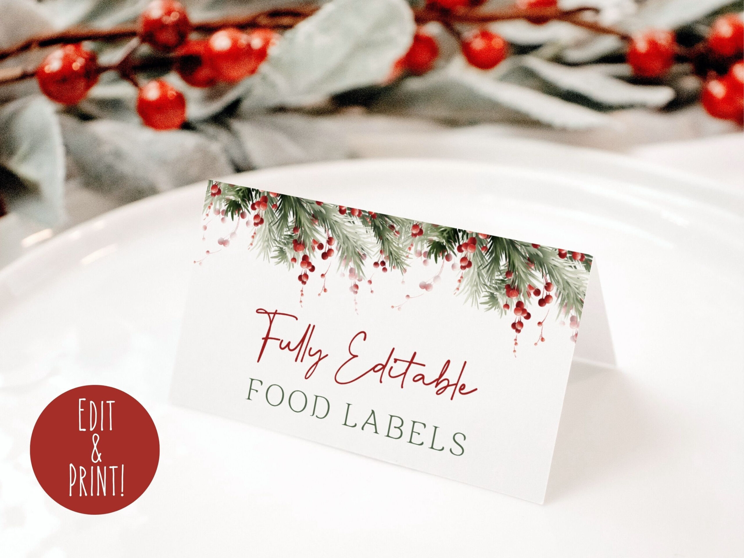 Christmas Food Label Template, Editable Christmas Food Tent Cards pertaining to Christmas Food Label Template