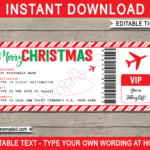 Christmas Gift Boarding Pass Ticket Regarding Christmas Airline Ticket Template