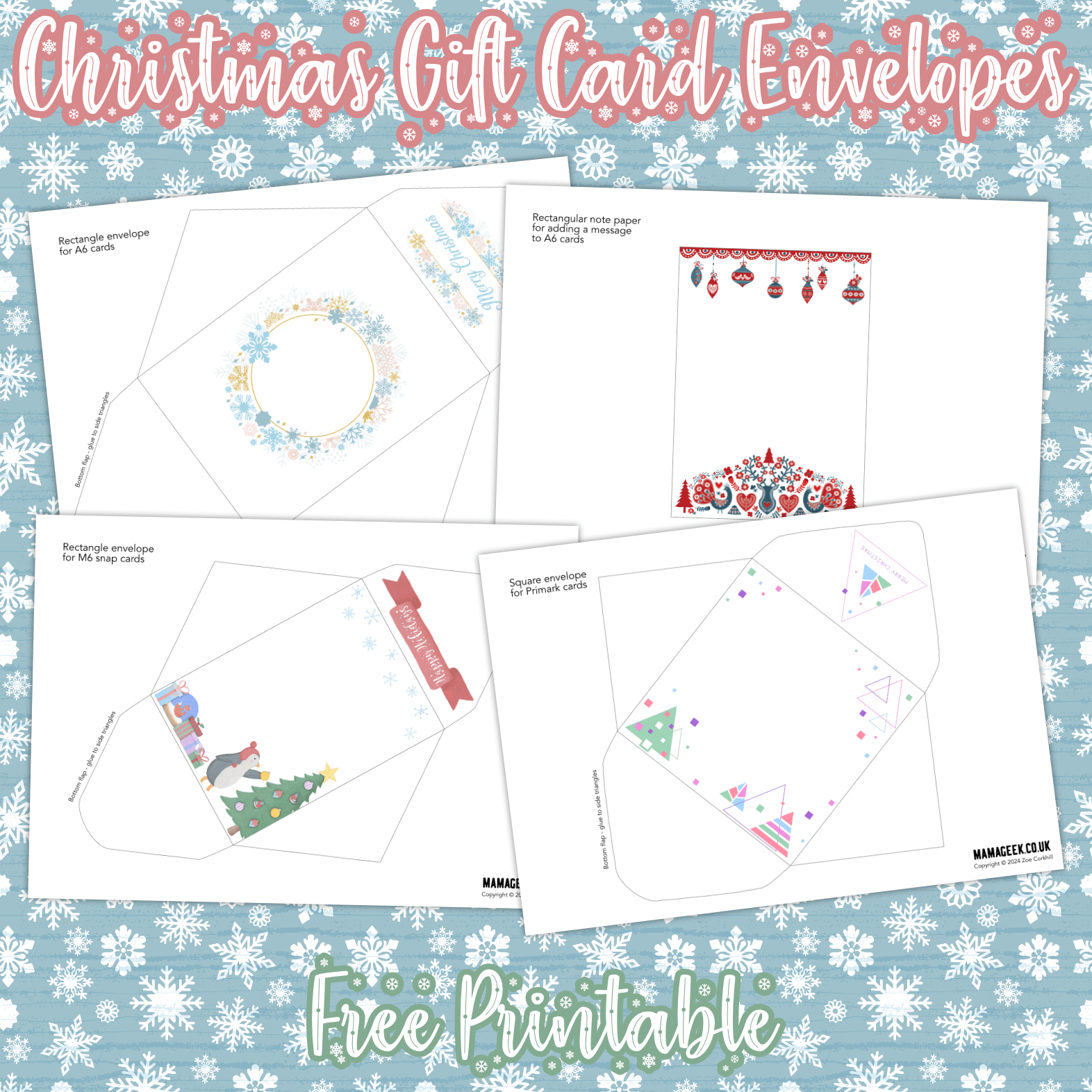 Christmas Gift Card Envelopes – Free Printable | Mama Geek inside Christmas Gift Card Envelope Template