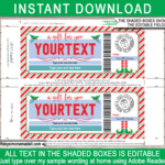 Christmas Gift Certificate From Elf Template   Red & Green Pertaining To Christmas Card Elf Template