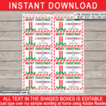 Christmas Gift Labels Template (Elf)   Red & Green Pertaining To Christmas Gift Tags Template Printable