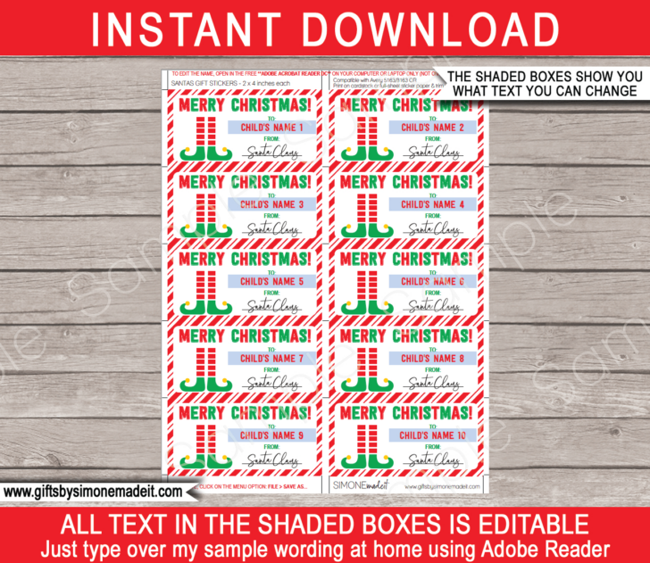 Christmas Gift Tags Template Printable