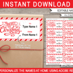 Christmas Gift Labels Template   From Your Name   Red Intended For Christmas Gift Name Tag Template