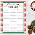 Christmas Gift List Printable Template, Editable Holiday Gift List Within Christmas Gift List Template