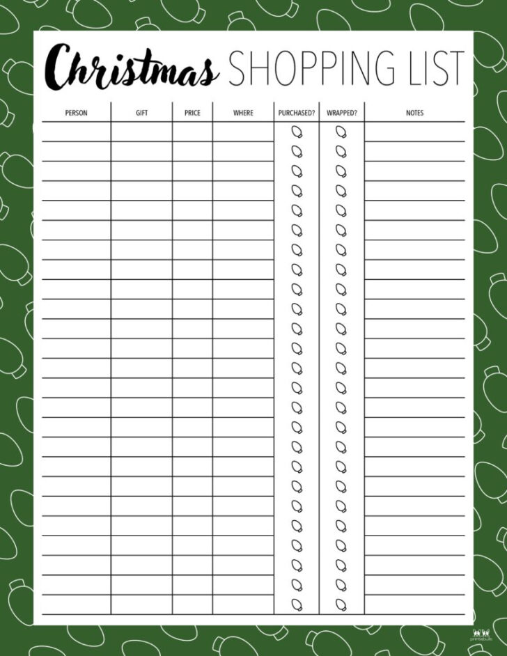 Christmas Gift Organizer Template