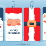 Christmas Gift Tags Set Vector Download For Christmas Gift Tag Label Template