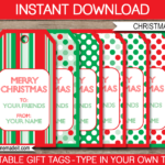 Christmas Gift Tags Template   Red & Green Pertaining To Christmas Gift Label Template