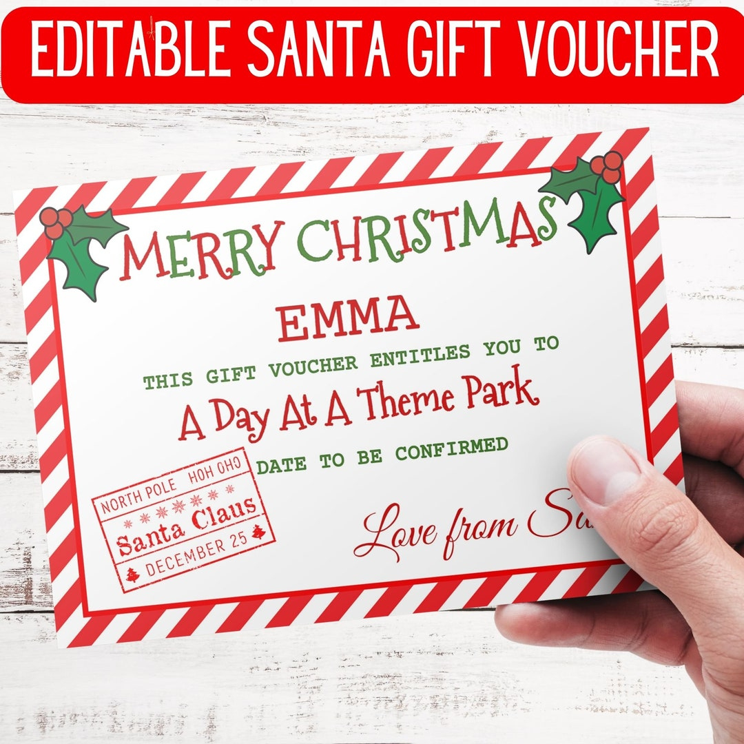 Christmas Gift Voucher Template. Christmas Gift Certificate. Christmas  Voucher. Editable Gift Card. Last Minute Gift. Editable Gift Voucher -  Etsy.de within Christmas Gift Ticket Template
