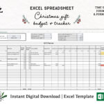 Christmas Gifts Tracker Excel Sheet | Digital Download Excel Throughout Christmas Gift Spreadsheet Template