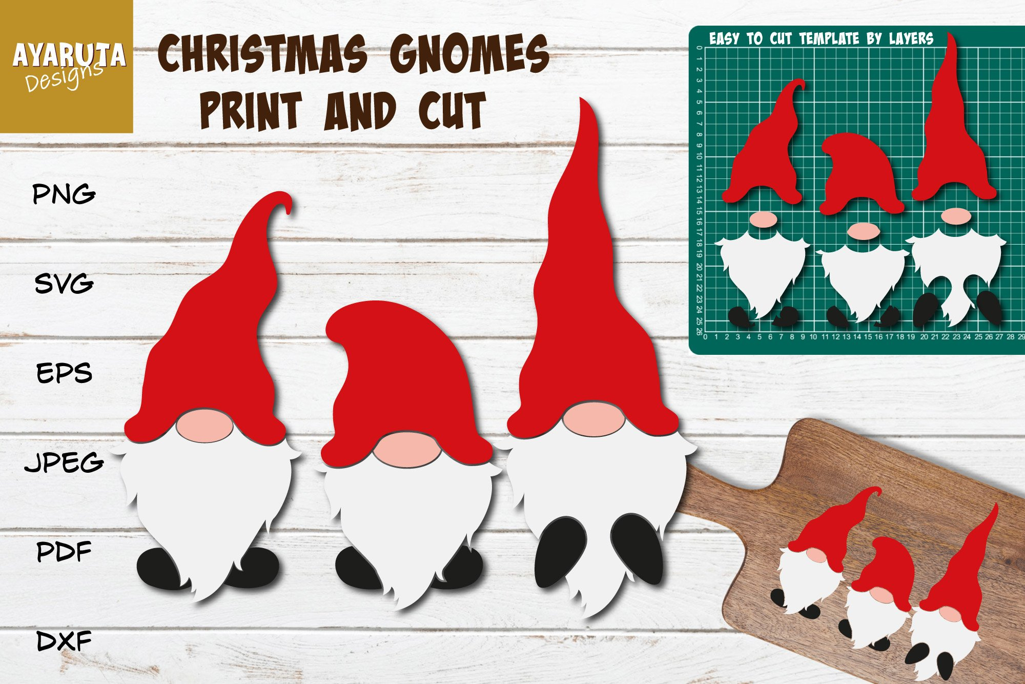 Christmas Gnomes Svg Print And Cut, Gnomes In (960143) with regard to Christmas Gnome Template Free Printable