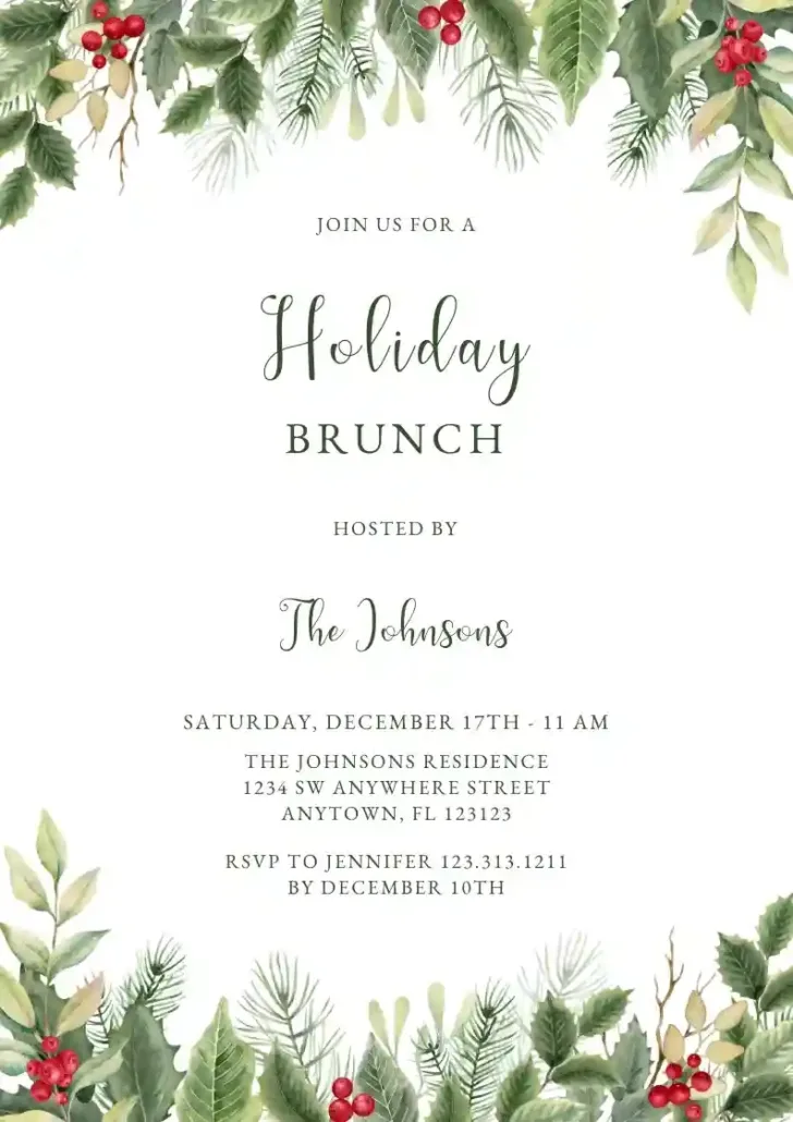 Christmas Brunch Invitation Template