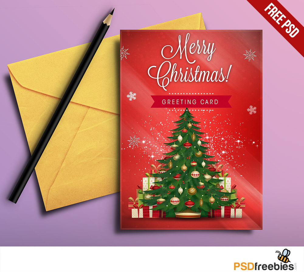 Christmas Greeting Card Free Psd | Psdfreebies for Christmas Card Template Free Psd