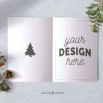 Christmas Greeting Card Mockup Design Psd Editable Template For Christmas Card Template Psd