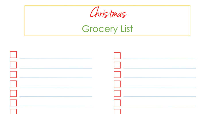 Christmas Grocery Shopping List Template Christmas Grocery Shopping List Template