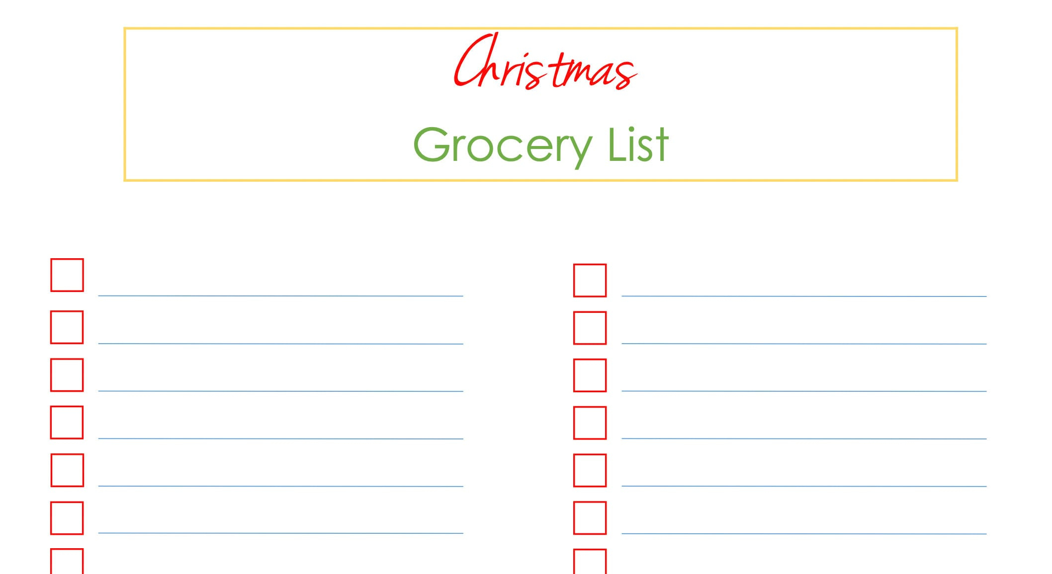 Christmas Grocery List Template | For Holiday Organization Binder throughout Christmas Grocery Shopping List Template