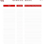 Christmas Guest List With Regard To Christmas Guest List Template