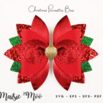 Christmas Hair Bow Svg Poinsettia Bow Template (1010142) Throughout Christmas Hair Bow Template