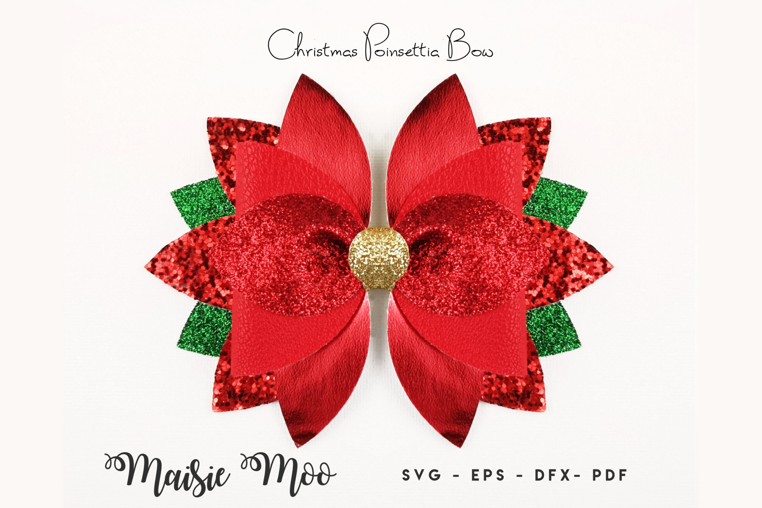 Christmas Hair Bow Svg Poinsettia Bow Template (1010142) throughout Christmas Hair Bow Template