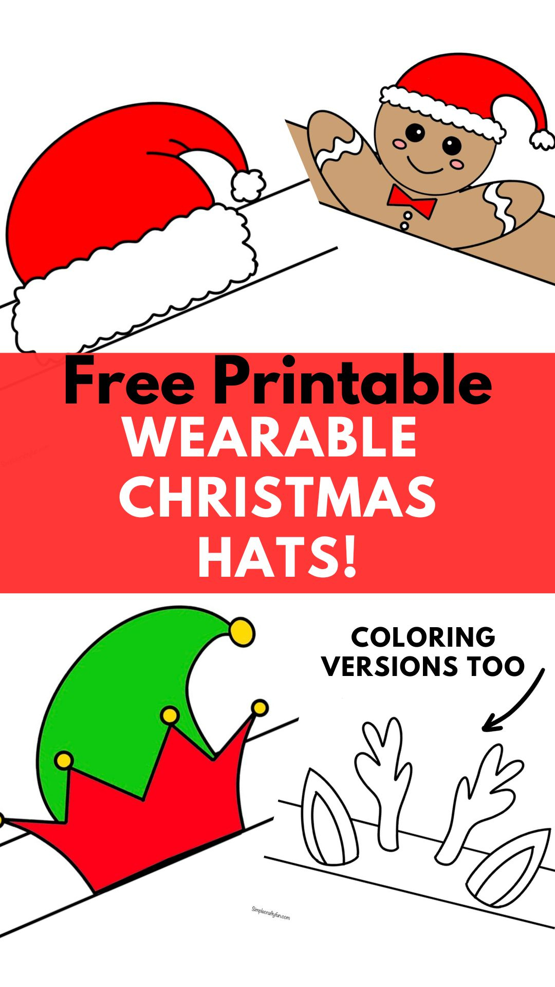 Christmas Hat Printable Crafts Free Printable - inside Christmas Hat Template Printable