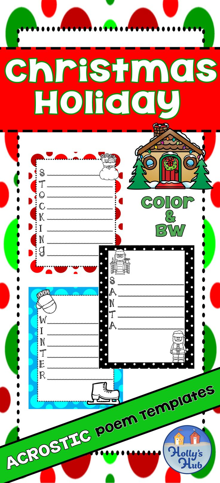 Christmas Holiday Acrostic Poem Templates inside Christmas Acrostic Poem Template