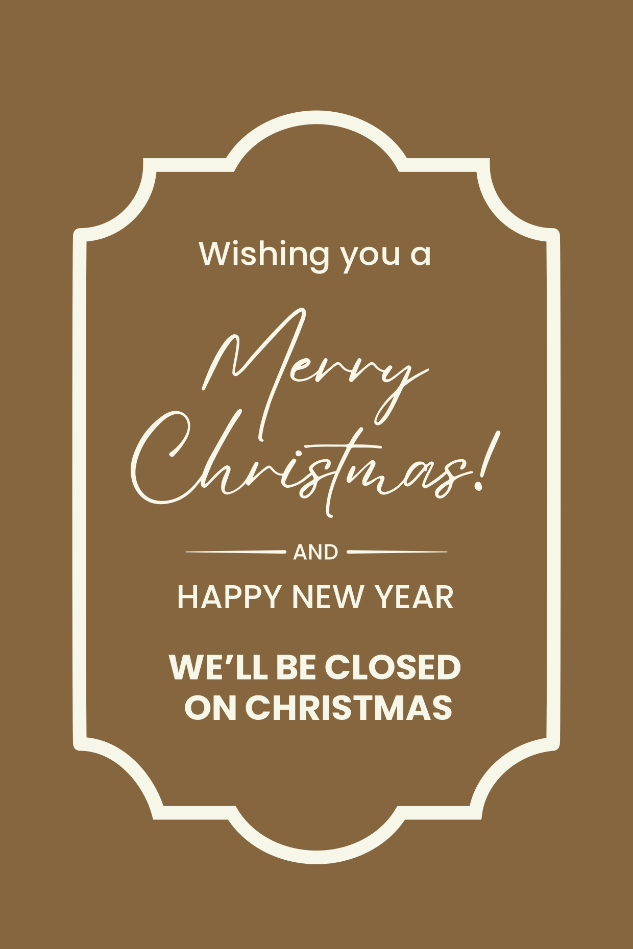 Christmas Holiday Closure Notice Template | Square Signs for Christmas Holiday Closing Notice Template