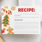 Christmas Holiday Recipe Card (Editable Template)   Etsy Pertaining To Christmas Cookie Exchange Recipe Card Template