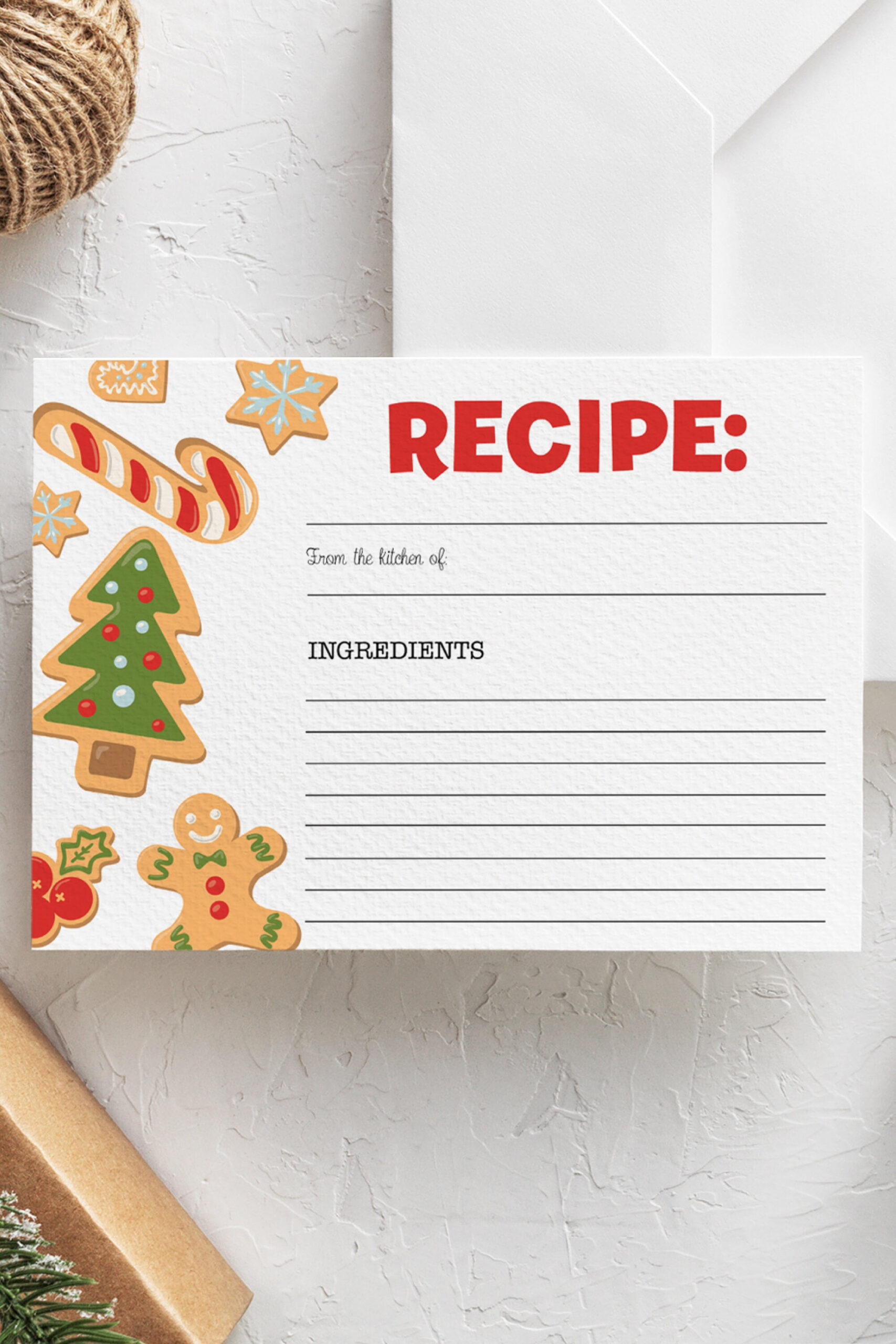 Christmas Holiday Recipe Card (Editable Template) - Etsy pertaining to Christmas Cookie Exchange Recipe Card Template