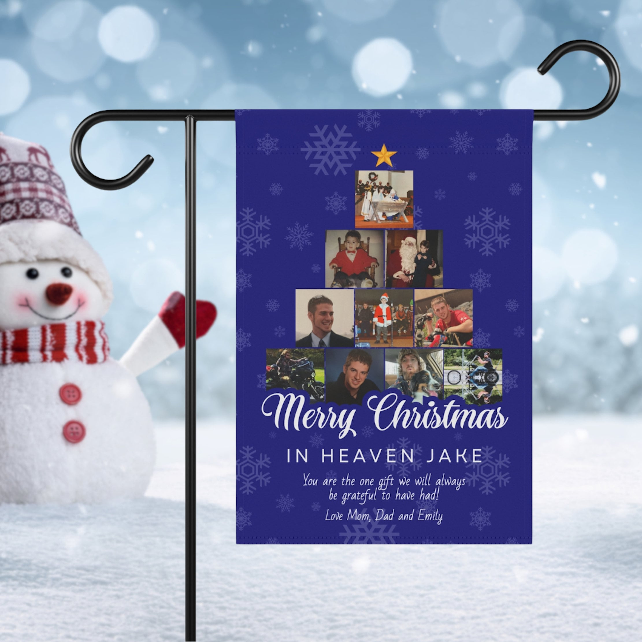 Christmas In Heaven Personalized Memorial Garden Flag, Custom inside Christmas in Heaven Template