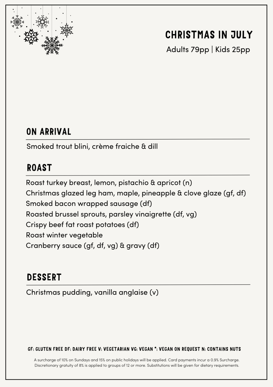 Christmas In July At The Ducks inside Christmas in July Menu Template