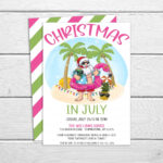 Christmas In July Party Invitation, Summer Santa Holiday Invite In Christmas In July Invitation Template Free