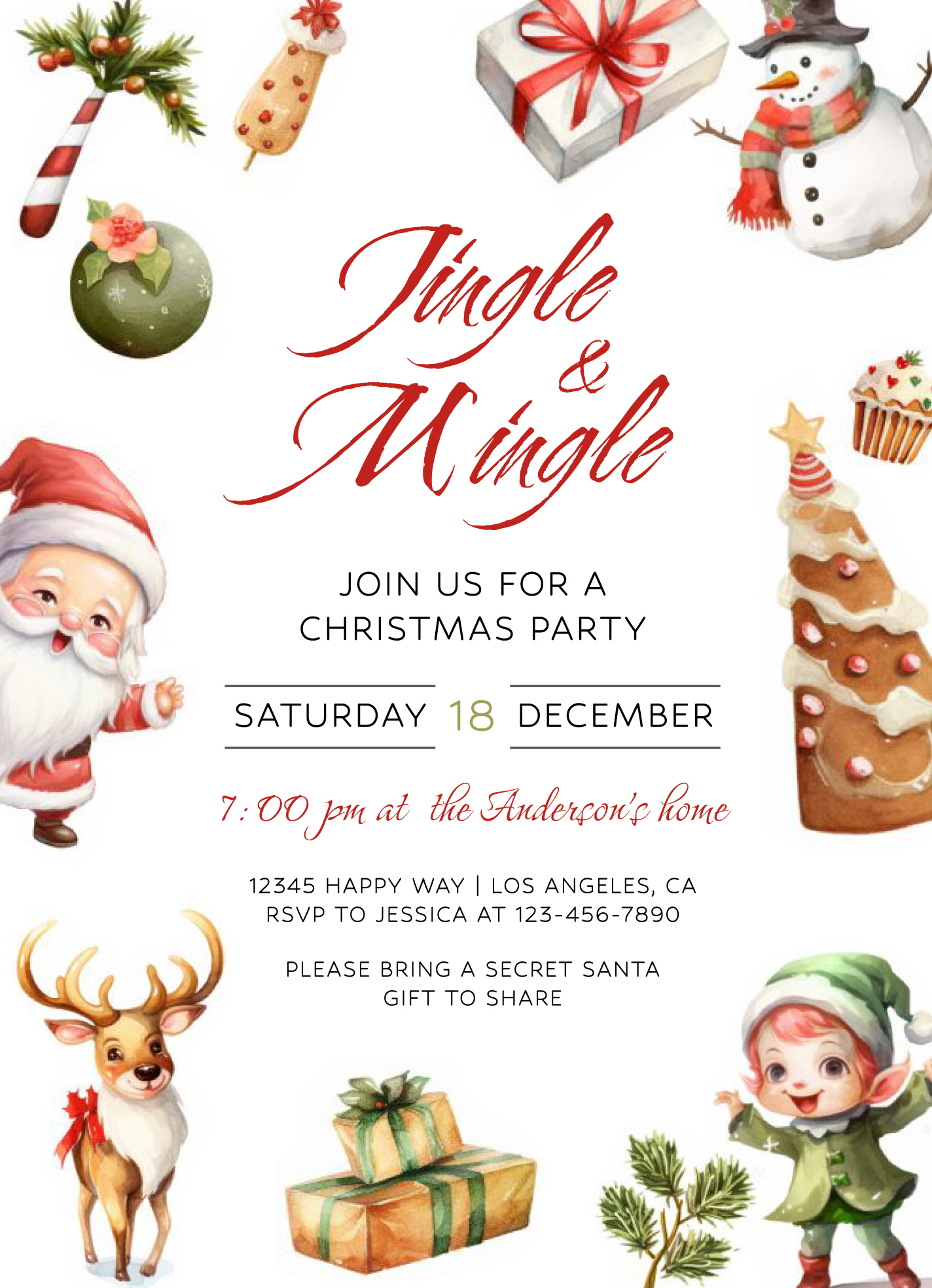 Christmas Invitation Free Google Docs Template - Gdoc.io intended for Christmas Dinner Invite Template Free
