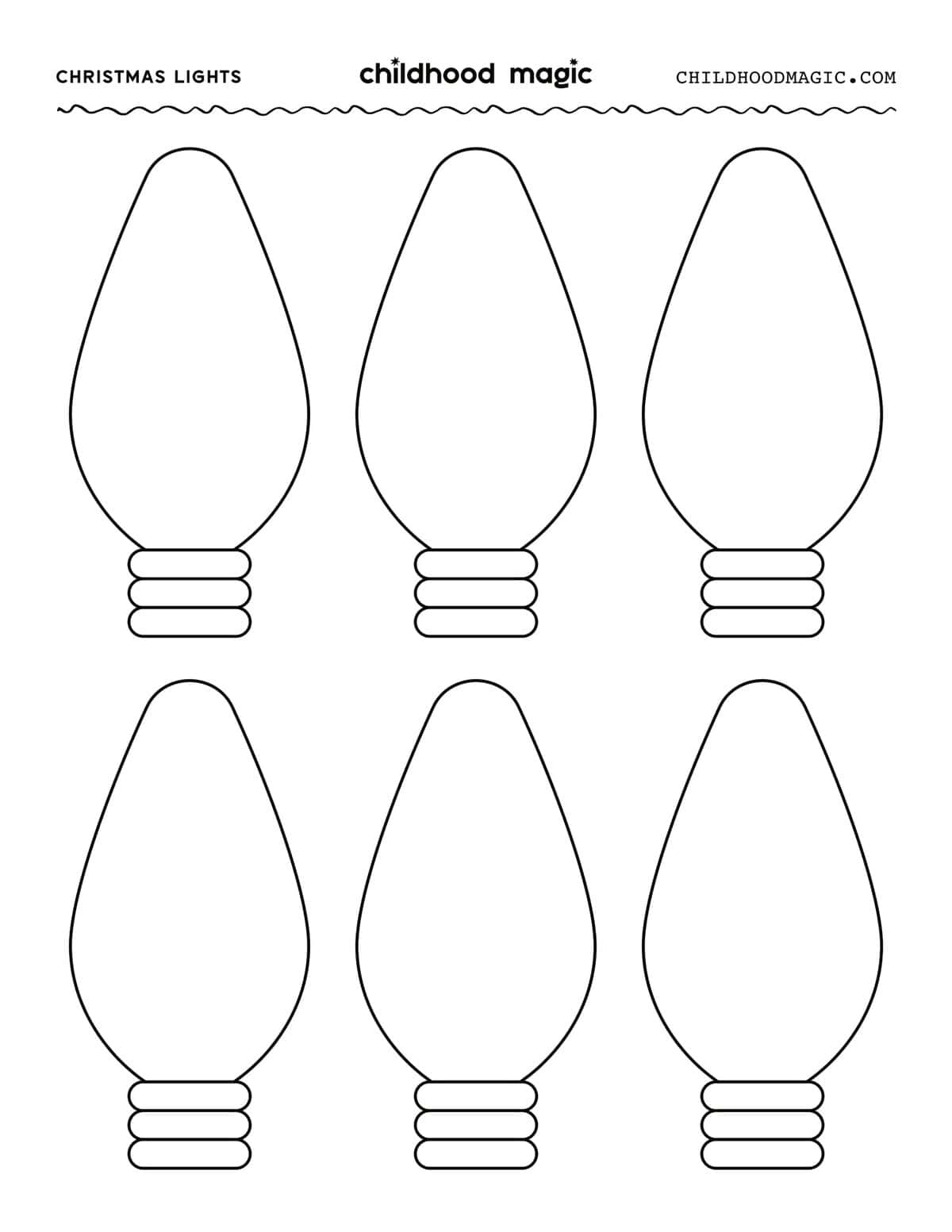 Christmas Light Template- Free Printable Outline - Childhood Magic with regard to Blank Christmas Light Template