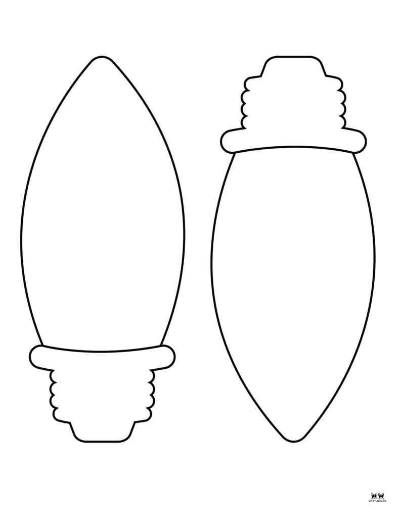 Christmas Light Templates - 25 Free Printable Pages | Printabulls with Christmas Bulb Template Printable