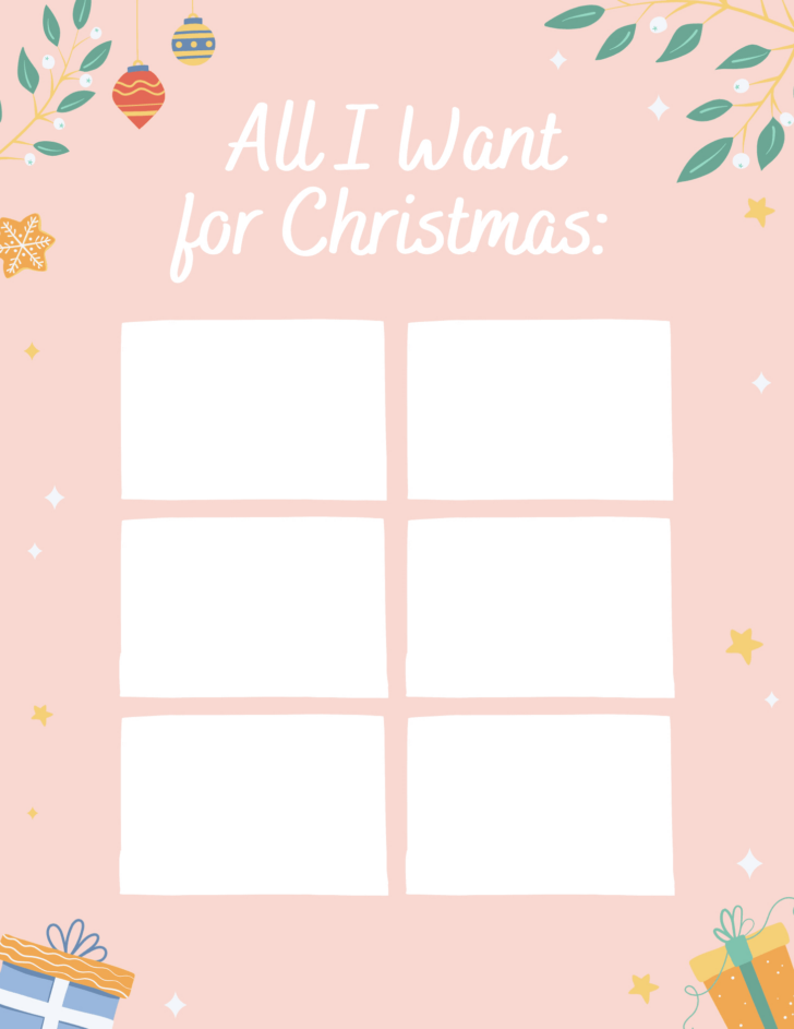 Aesthetic Christmas Wish List Template