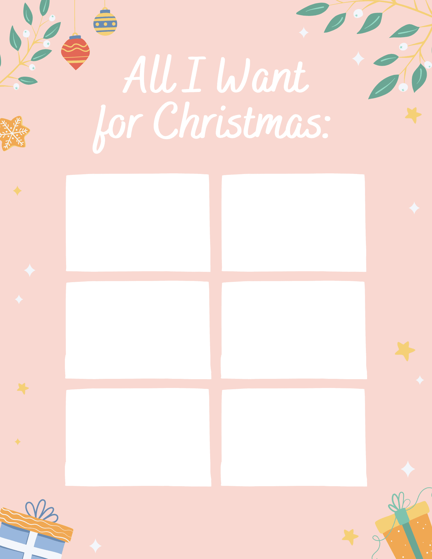Christmas List Template {9 Free Gorgeous Printables!} - Make Life for Aesthetic Christmas Wish List Template