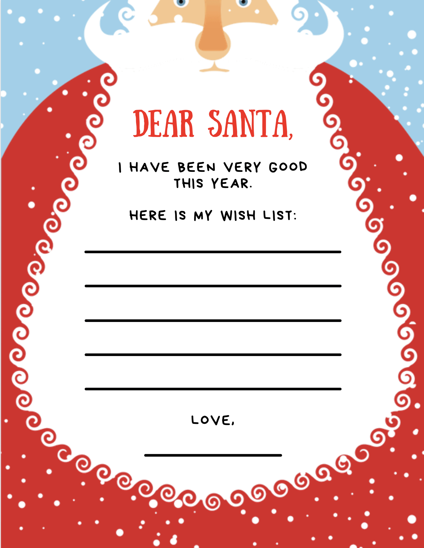 Christmas List Template {9 Free Gorgeous Printables!} - Make Life inside Childrens Christmas List Template
