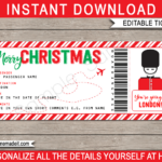 Christmas London Trip Gift Boarding Pass Intended For Christmas Boarding Pass Template Free