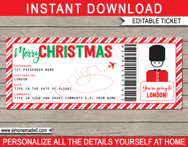 Christmas Boarding Pass Template Free Christmas Boarding Pass Template Free